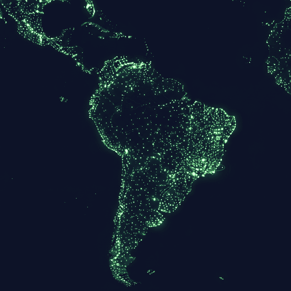 Mapa de cobertura na América Latina